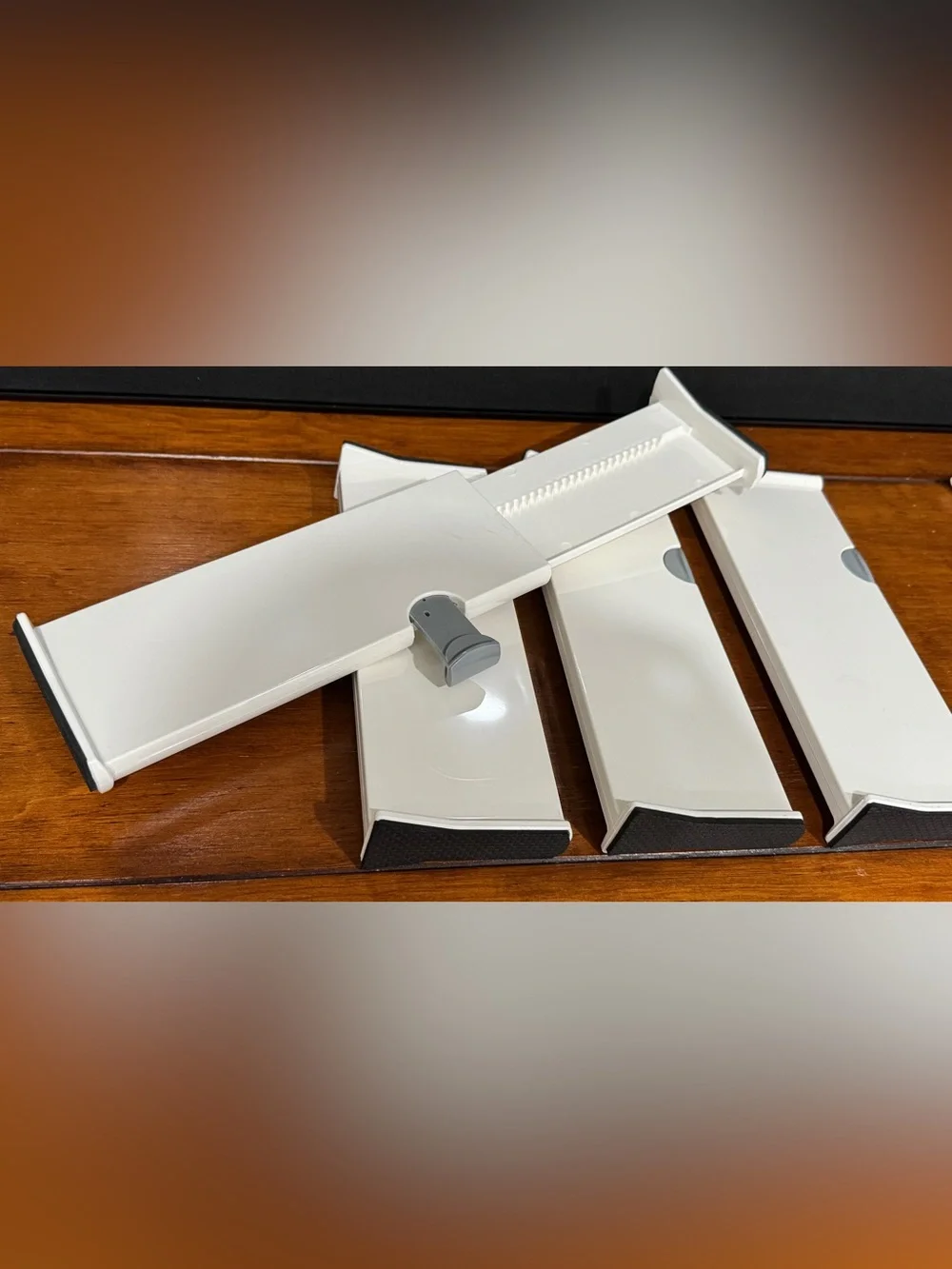 Adjustable Cream Drawer Dividers with Black End Caps - 4 Pack
